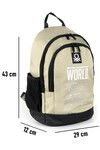Beige-Black Unisex Backpack 03838