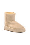 Beige Suede Fur Lined Womens Boots 696067 Z