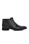 Black Genuine Leather Mens Boots 02356 M