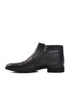 Black Genuine Leather Mens Boots 02356 M