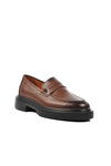 Brown Patent Leather Genuine Leather Mens Loafer Shoes Premium 1018 M