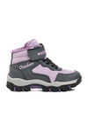 Lilac Velcro Kids Outdoor Boots Leo P