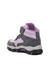 Lilac Velcro Kids Outdoor Boots Leo P
