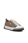 Gray-White Genuine Leather Mens Sneaker 152-15076 M