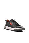 Black-White Genuine Leather Mens Sneaker 152-15076 M