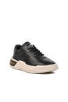 Black-White Genuine Leather Mens Sneaker 152-19197 M