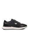 Black-White Genuine Leather Mens Sneaker 152-19498 M