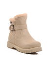 Beige Non-Slip Sole Furry Girls Boots 24064 P