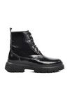 Black Open Genuine Leather Mens Boots Premium 1651 M