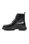 Black Open Genuine Leather Mens Boots Premium 1651 M