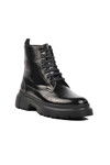 Black Open Genuine Leather Mens Boots Premium 1651 M