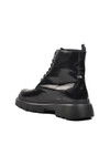 Black Open Genuine Leather Mens Boots Premium 1651 M