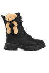 Black Polar Fleece Girls Boots Perla F