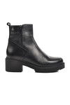 Black Genuine Leather Womens Fleece Boots 2454601K Z