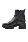 Black Genuine Leather Womens Fleece Boots 2454601K Z
