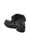 Black Genuine Leather Womens Fleece Boots 2454601K Z
