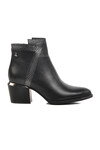 Black Genuine Leather Womens Boots 2128242K Z