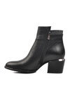 Black Genuine Leather Womens Boots 2128242K Z