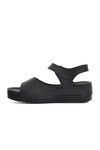 Black Womens Flat Sandals 07-109 RR Z