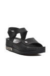 Black Womens Flat Sandals 07-109 RR Z