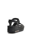 Black Womens Flat Sandals 07-109 RR Z