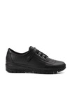 Black Genuine Leather Anatomic Womens Casual Shoes 7666 Z