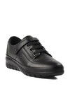 Black Genuine Leather Anatomic Womens Casual Shoes 7666 Z