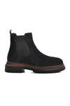 Black Nubuck Genuine Leather Mens Chelsea Boots Br-44001 M