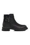Black Nubuck Genuine Leather Womens Boots 24410050K Z