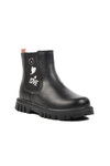 Black Polar Fleece Girls Boots 1788 F