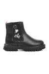 Black Polar Fleece Girls Boots 1788 P