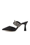 Black Satin Womens Evening Shoes 2730 Z