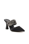 Black Satin Womens Evening Shoes 2730 Z