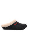 Black Fur Lined Womens Home Slippers K-9529 Z