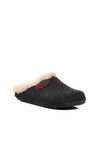 Black Fur Lined Womens Home Slippers K-9529 Z