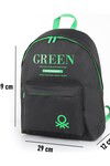 Black-Green Unisex School Bag 03805