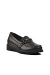 Black Genuine Leather Womens Casual Shoes 23073005K Z