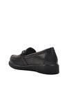 Black Genuine Leather Womens Casual Shoes 23073005K Z