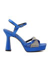 Blue Satin Womens Evening Shoes 23101356 Z