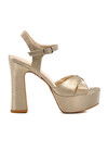 Gold Platform Heel Womens Evening Shoes 655417 Z