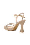 Gold Thin Heeled Womens High Heel Shoes 448186 Z