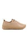 Beige Genuine Leather Anatomic Womens Casual Shoes 9050 Z