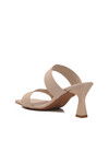 Beige Womens Heeled Slippers 576006 Z