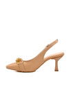 Beige Thin Heeled Womens Evening Shoes PC-54739 Z