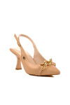 Beige Thin Heeled Womens Evening Shoes PC-54739 Z