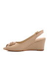 Beige Wedge Heel Womens Evening Shoes 312334 Z