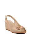 Beige Wedge Heel Womens Evening Shoes 312334 Z