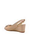 Beige Wedge Heel Womens Evening Shoes 312334 Z