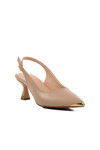 Beige Thin Heel Womens High Heel Shoes 357140 Z