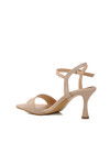 Beige Womens Heeled Sandals 448189 Z